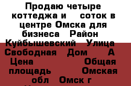 Продаю четыре коттеджа и 20 соток в центре Омска для бизнеса › Район ­ Куйбышевский › Улица ­ Свободная › Дом ­ 161А › Цена ­ 7 800 000 › Общая площадь ­ 450 - Омская обл., Омск г. Недвижимость » Помещения продажа   